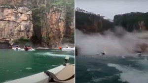 البرازيل: مقتل 10 أشخاص إثر سقوط صخرة على قوارب ببحيرة (فيديو)