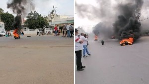 سيدي بوعلي- سوسة: عمال مصنع الالبان يحتجون ويغلقون الطريق الرئيسية