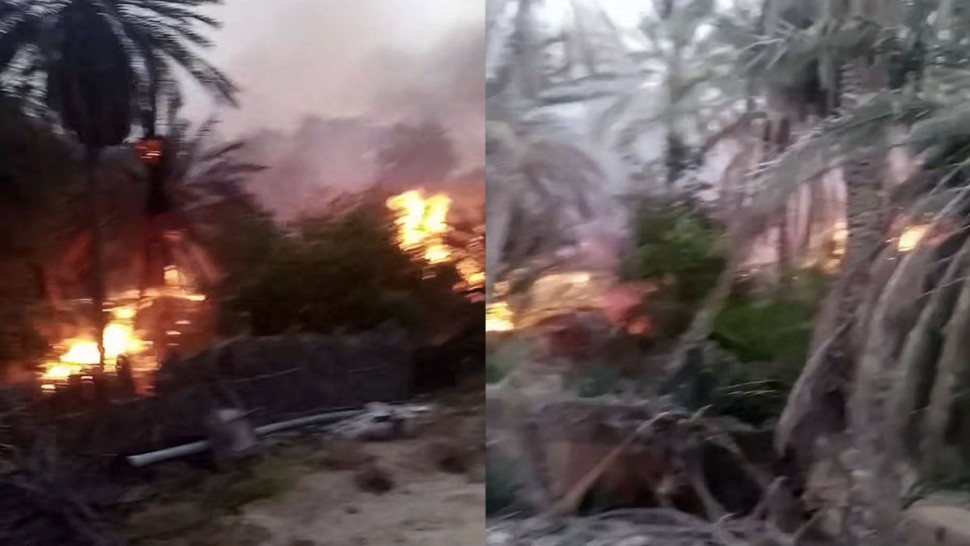 توزر: اندلاع حريق في واحة راس العين بنفطة