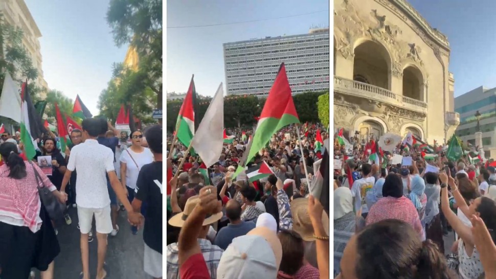 مسيرة بالعاصمة لمساندة الشعب الفلسطيني وللتنديد بجرائم تجويع أهالي قطاع غزة