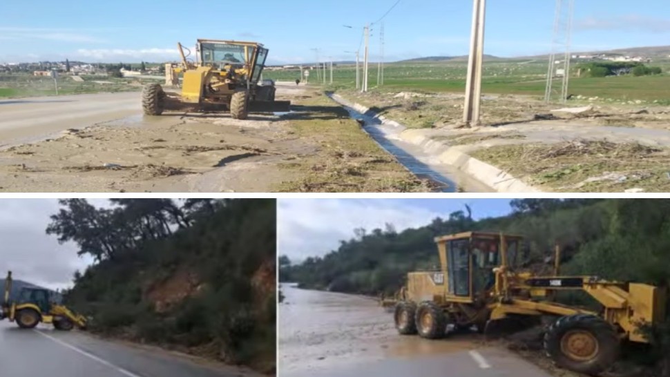 وزارة التجهيز تواصل تدخلاتها وتعيد فتح الطرقات المتضررة من التقلبات الجوية