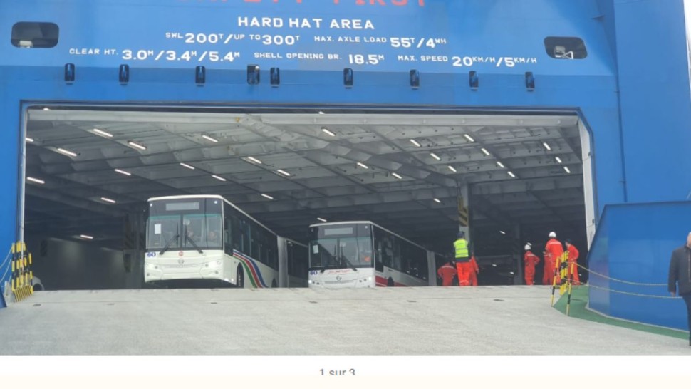 قادمة من الصين..وصول 134 حافلة جديدة إلى ميناء حلق الوادي