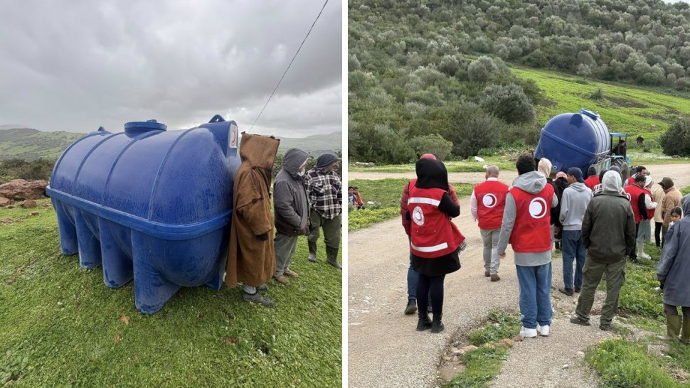 باجة: الهلال الأحمر يزوّد أهالي دوار الحوش بصهاريج مياه