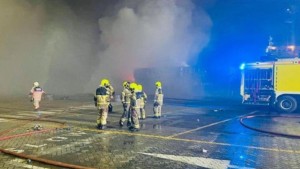 اندلاع حريق بميناء جبل علي بدبي