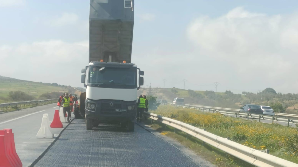 تقدّم أشغال صيانة الطريق السيارة أ3 تونس – بوسالم في اتجاه تونس