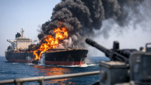 إصابة ناقلة بمقذوف شمال غرب دبي واندلاع حريق على متنها