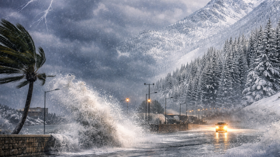 نشرة متابعة: أمطار رعدية ورياح قوية اليوم وغدًا مع احتمالات لتساقط الثلوج