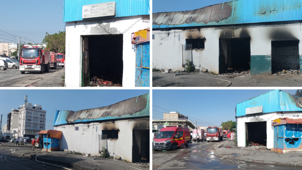 العاصمة: حريق يأتي على سوق "باب سيدي عبد السلام".. والتجار يناشدون الدولة التدخل العاجل
