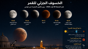 خسوف جزئي للقمر فجر الجمعة.. ظاهرة تتيح تدقيق الحسابات الفلكية و المعطيات المتعلقة بالأشهر القمرية
